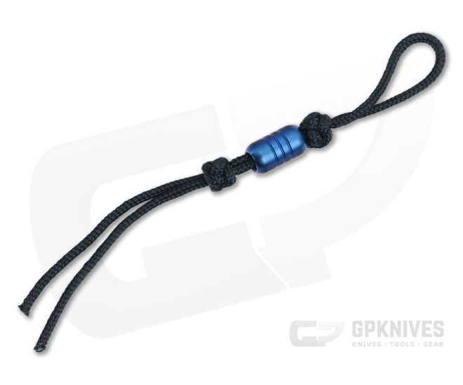Benchmade Lanyard Sapphire Blue PVD Steel Bead Black Paracord 103488F - BM-103488F