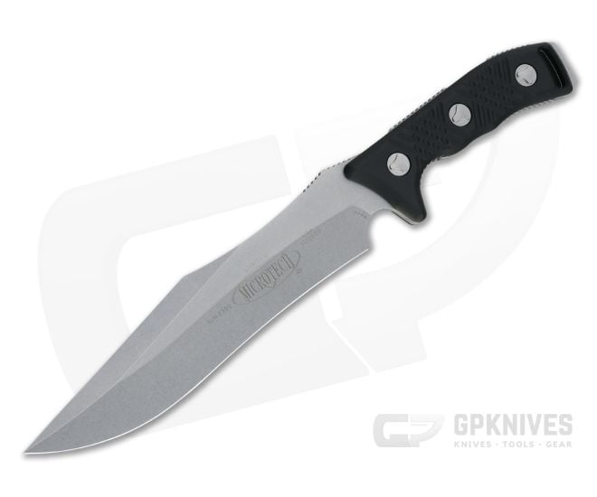 Microtech Arbiter Stonewashed Plain CTS-204P Black G10 Fixed Blade 104-10 - MT-104-10