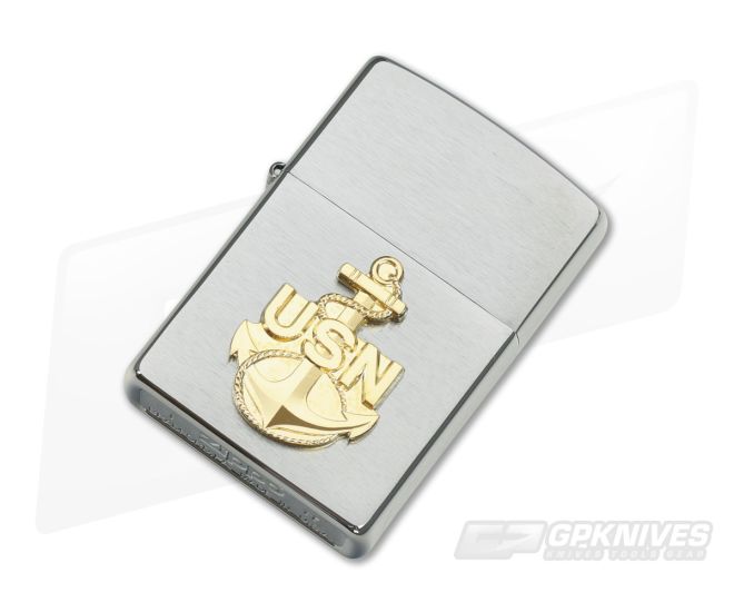 Zippo Windproof Lighter USN Anchor Emblem - ZI-280ANC