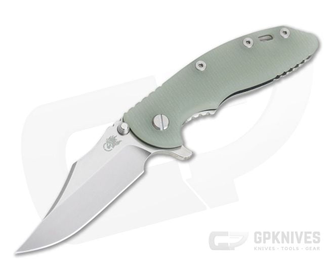 Hinderer XM-18 3.5" Bowie Stonewashed 20CV Jade Green G10 Tri-Way Flipper 1068 - HK-1068