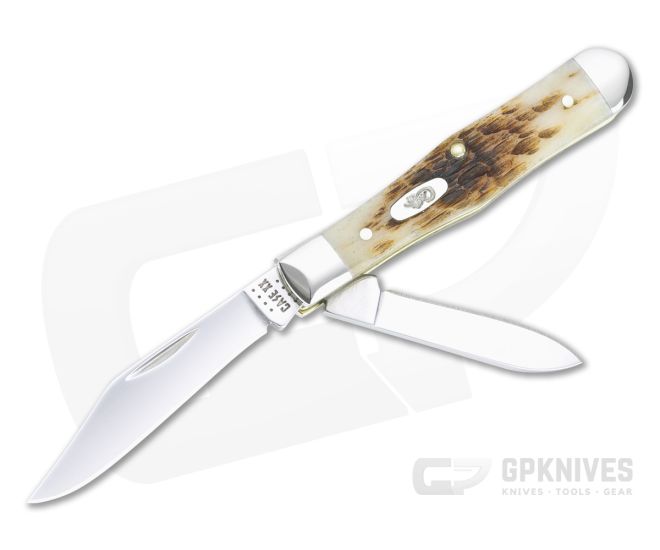 Case Swell Center Jack Small Tru-Sharp Amber Bone Peach Seed Jig Slip Joint Folder 10729 - CA-10729