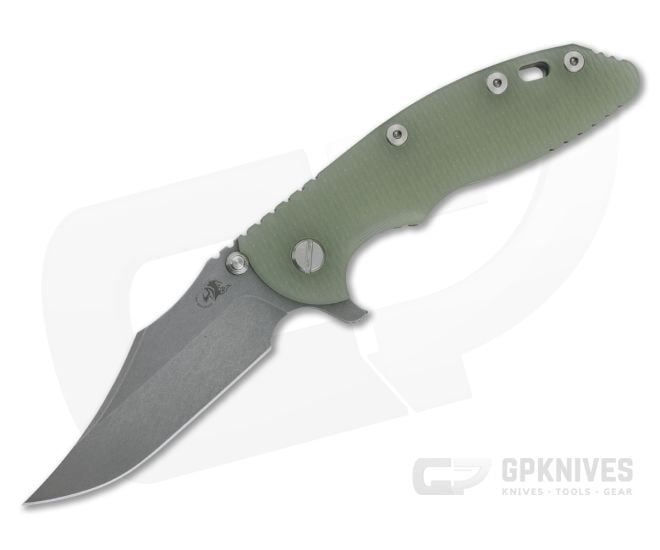 Hinderer XM-18 3.5" Bowie Working Finish 20CV Translucent Jade G10 Tri-Way Flipper 1077 - HK-1077