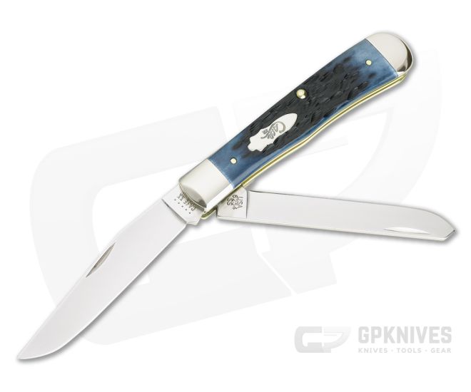Case Trapper Blue Denim Peach Seed Jigged Bone 10880 - CA-10880