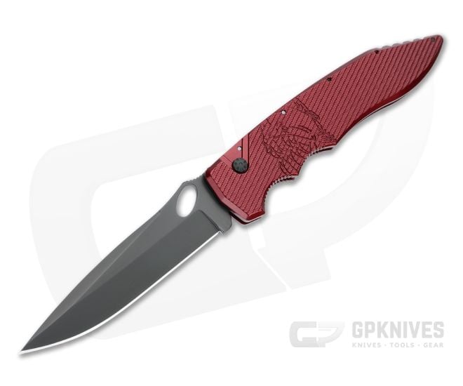 Piranha P10 Predator Tactical PVD S30V Red Button Lock Automatic - PRN-10RT
