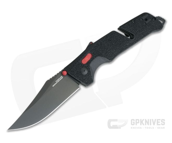 SOG Trident AT Black & Red Plain PVD D2 Black GRN AT-XR Lock Assisted Folder 11-12-01-57 - SOG-11-12-01-57