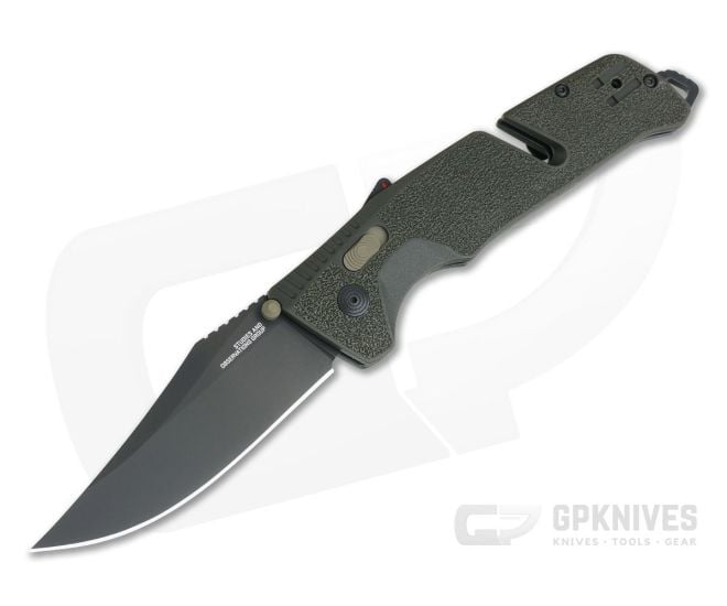 SOG Trident AT Olive Drab Plain PVD D2 Black GRN AT-XR Lock Assisted Folder 11-12-03-57 - SOG-11-12-03-57