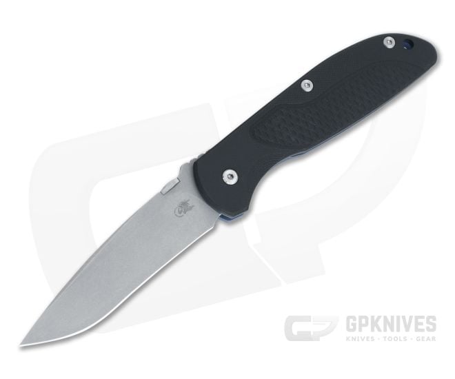 Hinderer Firetac Recurve 20CV Black G10 Tri-Way Battle Blue Titanium Frame Lock Folder 1105 - HK-1105