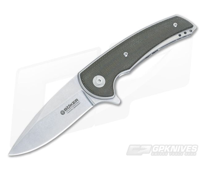 Boker Model 13 EDC Voorhies Flipper Green Micarta 110654 - BO-110654