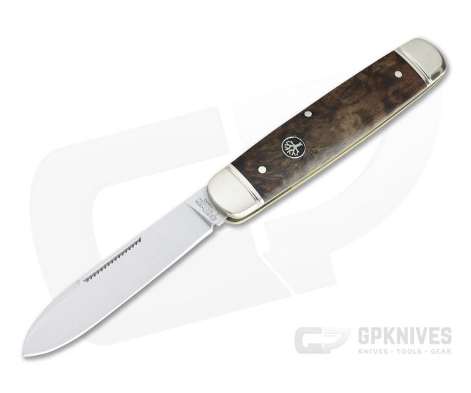 Boker Solingen Cattle Knife Satin N690 Curly Birch Traditional Slip Joint 110910 - BO-110910