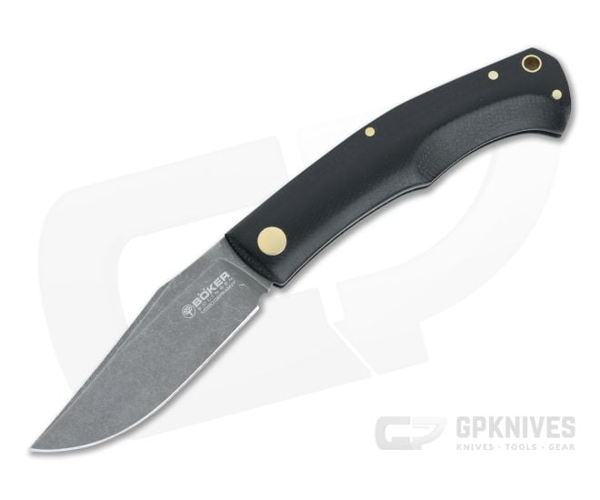 Boker Solingen Durand Boxer EDC Black Micarta M390 Slip Joint Folder 111129 - BO-111129