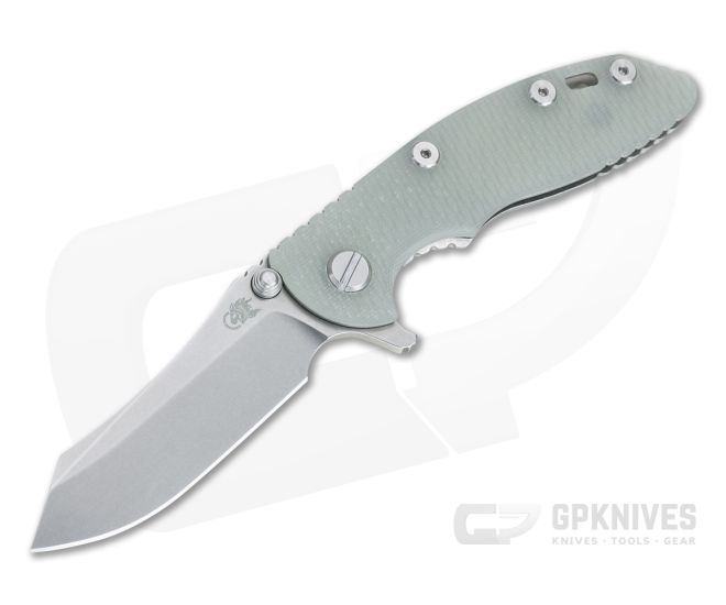 Hinderer XM-18 3" Skinner Stonewashed 20CV Translucent G10 Titanium Tri-Way Pivot Flipper 1113 - HK-1113