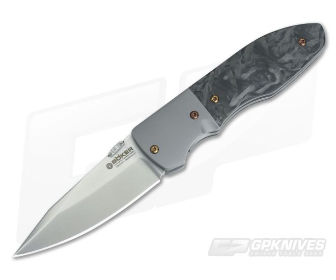 Boker Gents Blitz Liner Lock Folder Marbled Carbon Fiber Titanium 111659 - BO-111659
