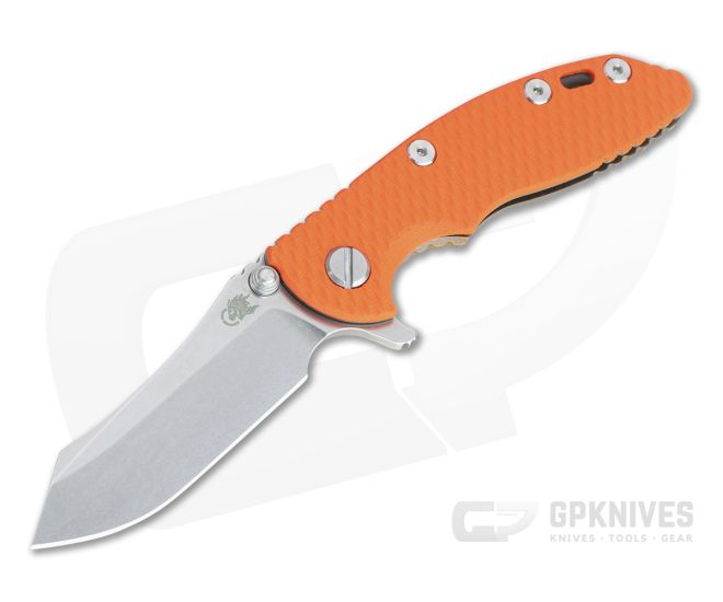 Hinderer XM-18 3" Skinner Stonewashed 20CV Orange G10 Bronze Titanium Tri-Way Pivot Flipper 1118 - HK-1118