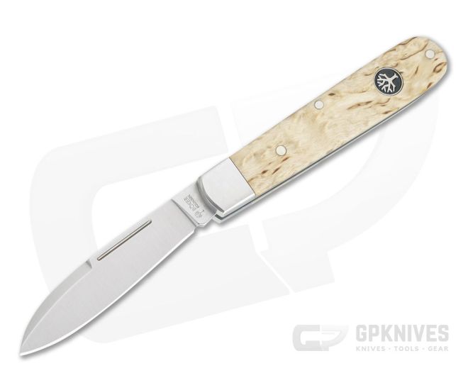 Boker Solingen Barlow Prime Curly Birch Wood N690 Slip Joint Folder 111942 - BO-111942