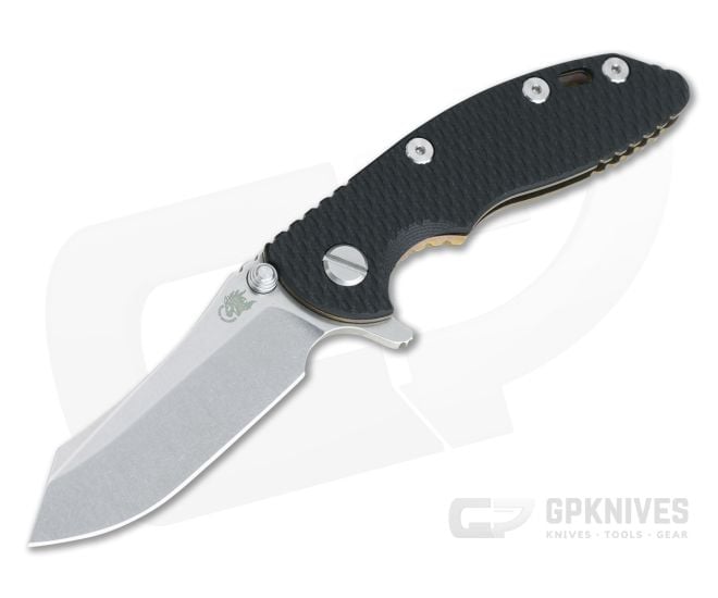 Hinderer XM-18 3" Skinner Stonewashed 20CV Black G10 Bronze Titanium Tri-Way Pivot Flipper 1119 - HK-1119