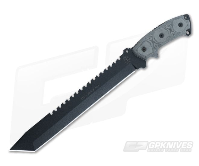 TOPS Steel Eagle 111A Tanto Black Linen Micarta - TP-111A