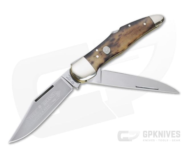 Boker Solingen Folding Hunter Two-Blade Buckskin Bone Back Lock Folder 112021BK - BO-112021BK