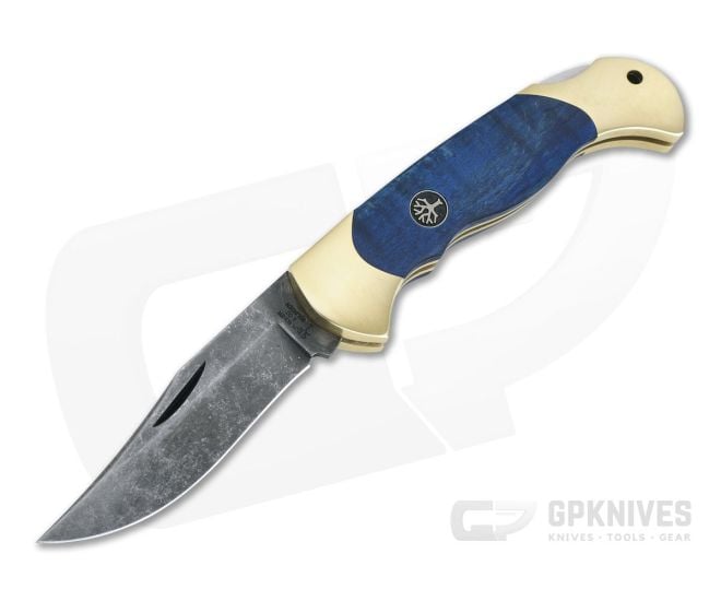 Boker Solingen Scout Solingen Knife Acid Washed C75 Blue Chestnut Back Lock 112099 - BO-112099