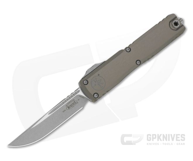 Microtech Ultratech Gen IV S/E Single Edge Natural Clear Gray Aluminum M390MK Apocalyptic OTF Automatic Knife (3.55" Blade) 11214-10APNC - MT-11214-10APNC