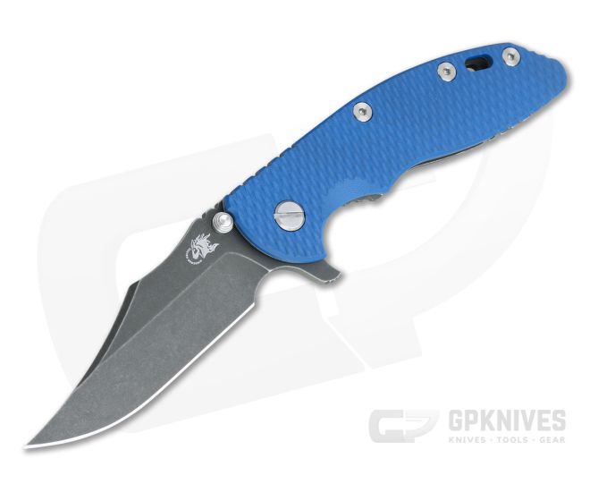 Hinderer XM-18 3.5" Bowie Battle Black 20CV Blue G10 Tri-Way Flipper 1121 - HK-1121