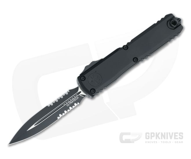 Microtech Ultratech ZBP D/E Black Tactical Part Serrated - MT-1122-2T