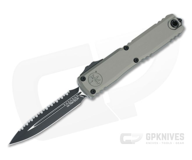 Microtech Ultratech ZBP D/E Natural Clear Full Serrated - MT-1122-3NC