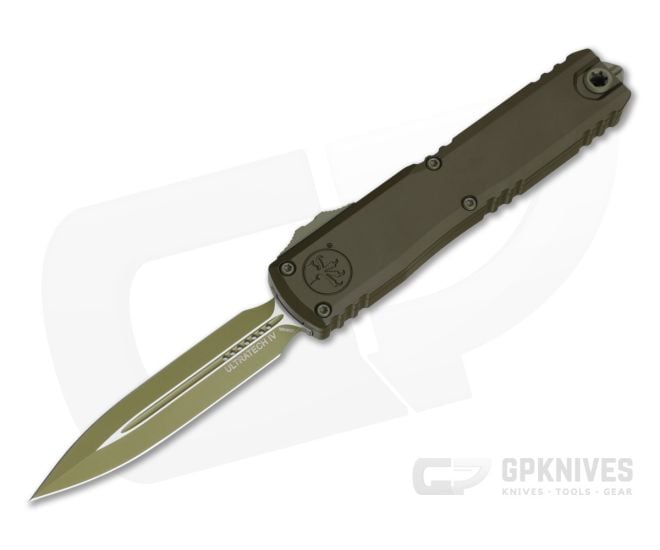 Microtech Ultratech Gen IV D/E Double Edge Magpul OD Green Cerakote Aluminum Standard M390MK Bazooka Green Cerakote OTF Automatic Knife (3.55" Blade) 11224-1MPOD-T10S21 - MT-11224-1MPOD-T10S21