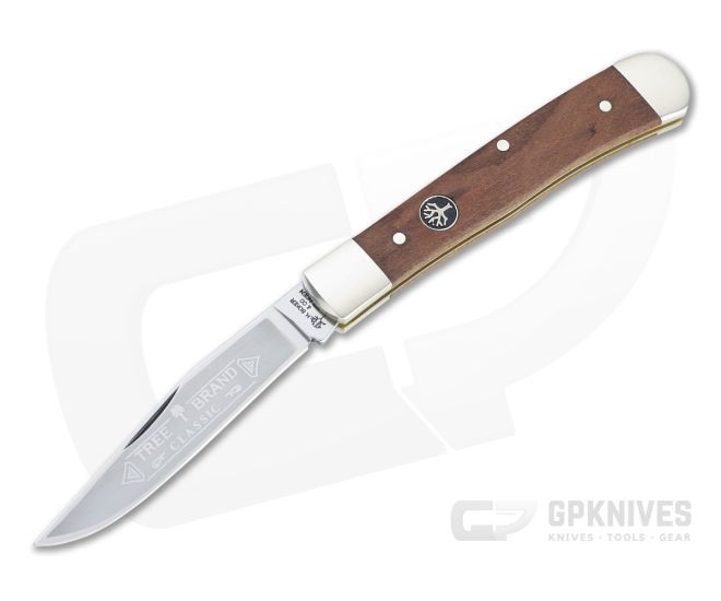 Boker Solingen Trapper Plum Wood Single Blade Slip Joint Folder 112585 - BO-112585