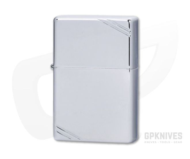 Zippo Windproof Lighter Vintage Look High Polish Chrome 260 - ZI-260