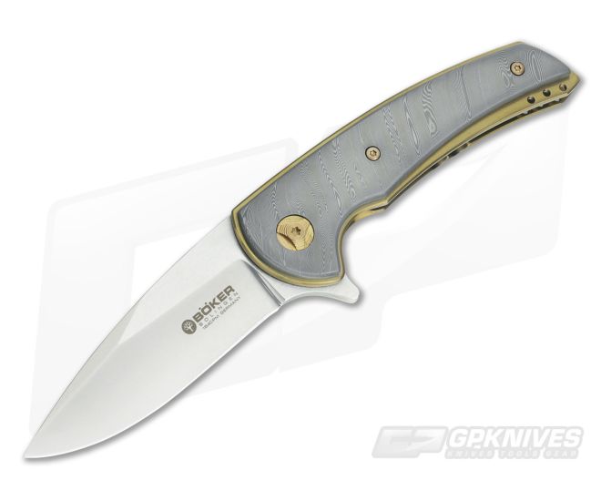 Boker Special Run Model 13 Damascus Voorhies Flipper 112654 - BO-112654