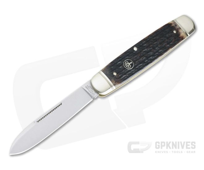 Boker Solingen Cattle Knife Satin N690 Jigged Bone Traditional Slip Joint 112910 - BO-112910