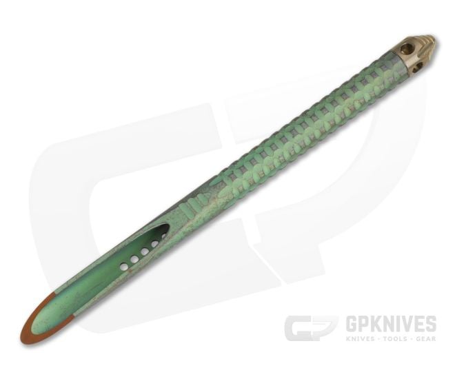 Microtech TAC-P Mini Antique Green Titanium Marfione Select Signature Series Kubaton (6.05" Overall) 112M-MS2 - MT-112M-MS2
