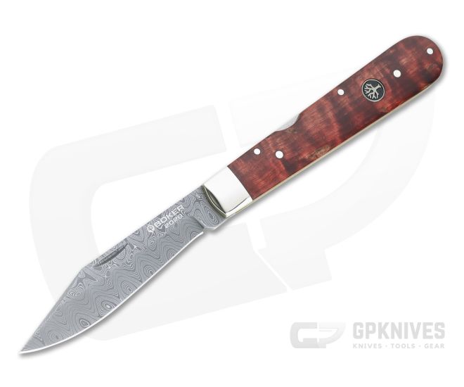 Boker Solingen 1906 2020 Damascus Amboina Red Curly Birch Collector's Knife 1132020DAM - BO-1132020DAM