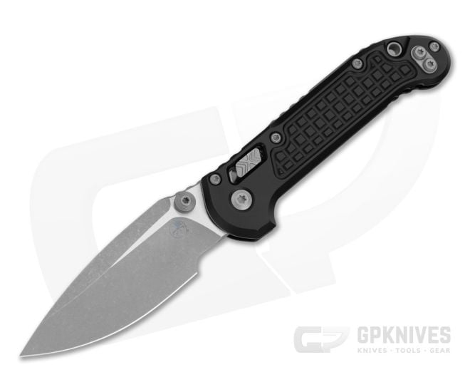 Microtech LUDT RAM-LOK S/E Single Edge Frag Black Aluminum M390MK Apocalyptic Folding Knife (3.43" Blade) MT-1135RL-10APFR - MT-1135RL-10APFR