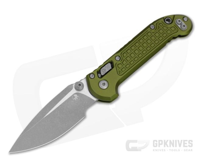 Microtech LUDT RAM-LOK S/E Single Edge Frag OD Green Aluminum M390MK Apocalyptic Folding Knife (3.43" Blade) MT-1135RL-10APFROD - MT-1135RL-10APFROD