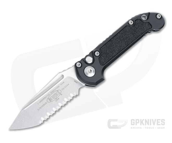 Microtech LUDT T/E Gen III Stonewash Full Serrated - MT-1136-12
