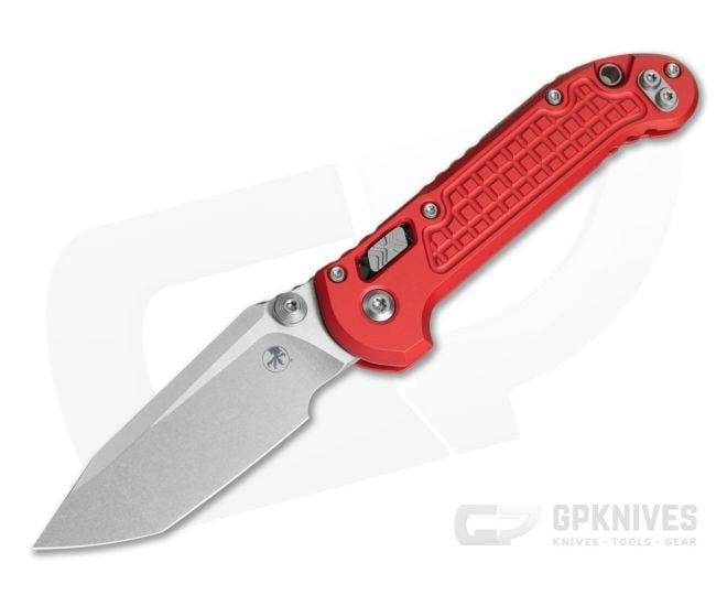 Microtech LUDT RAM-LOK T/E Tanto Frag Red Aluminum M390MK Stonewash Folding Knife (3.45" Blade) 1136RL-10FRRD - MT-1136RL-10FRRD