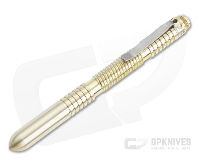 Hinderer Knives Extreme Duty Pen Spiral Raw Brass - HK-1137