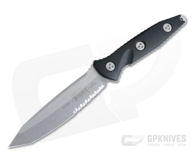 Microtech Socom Alpha Tanto G10 Partially Serrated Stonewashed CTS-204P Tactical Fixed Blade 114-11 - MT-114-11-204P