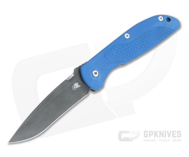 Hinderer Firetac Recurve Battle Black 20CV Blue G10 Tri-Way Titanium Frame Lock Folder 1145 - HK-1145