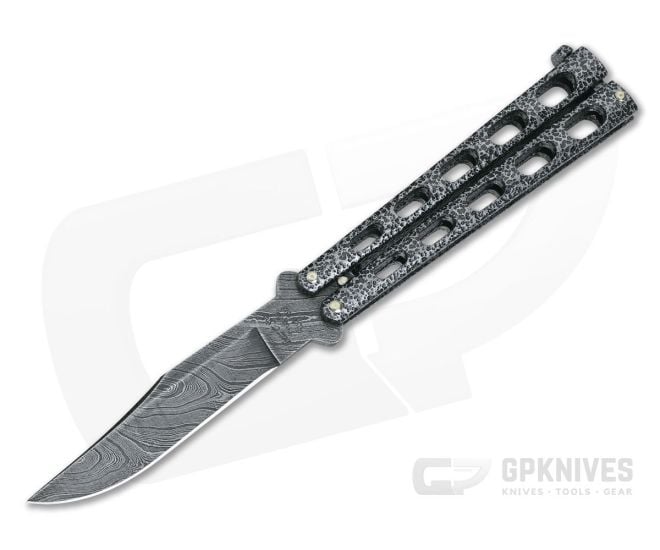 Bear and Son Silver Vein Balisong Damascus 114D - BS-114D