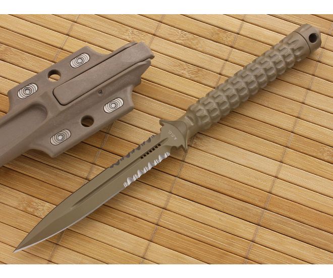 Microtech ADO Dagger Tan Serrated - MT-115-2TA