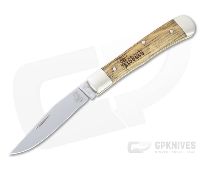 Boker Solingen Trapper Asbach Uralt 440C Brandy Barrel Oak Slip Joint Folder 115004 - BO-115004