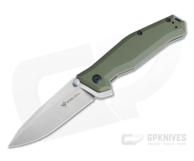 Steel Will Apostate Mini Satin S35VN Green G10 Titanium Frame Lock Flipper 1152 - SW-1152