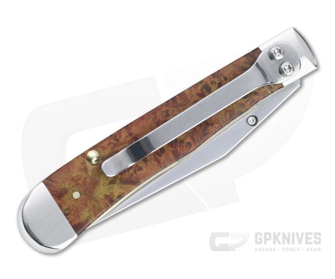 Case Kickstart TrapperLock Smooth Autumn Maple Burl Wood Liner