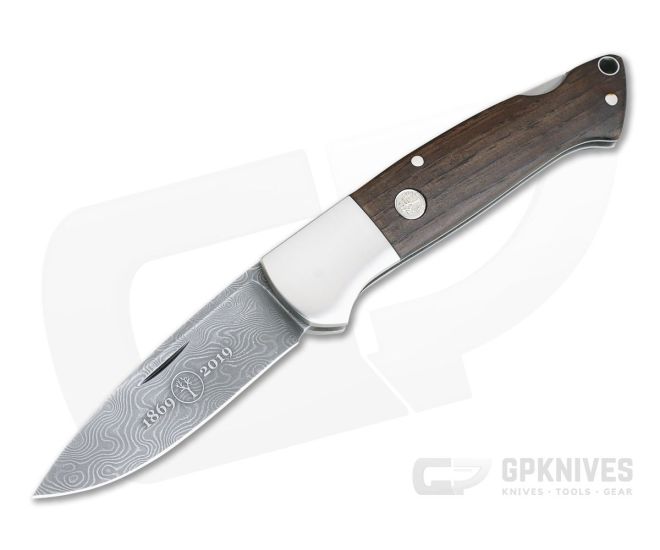 Boker Solingen Davis 150th Anniversary Steam Engine Damascus Chestnut Wood 115624DAM - BO-115624DAM