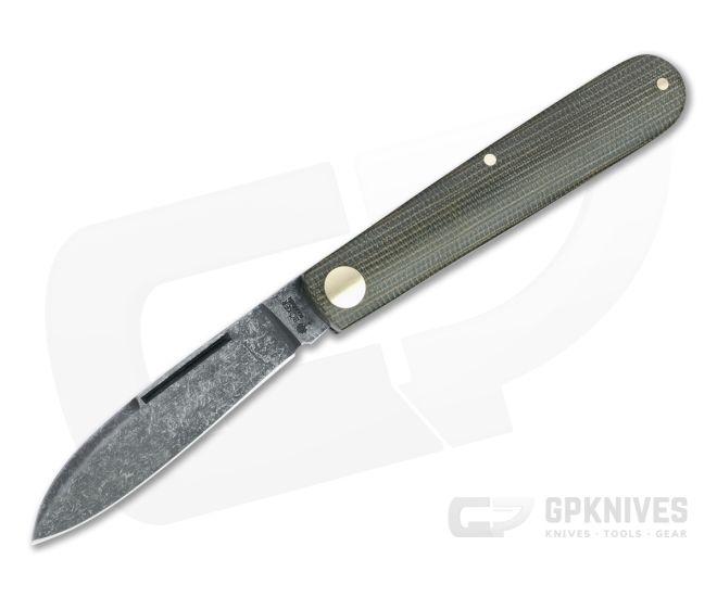 Boker Solingen Barlow Prime EDC Green Canvas Micarta Acid Washed O1 Slip Joint 115942 - BO-115942