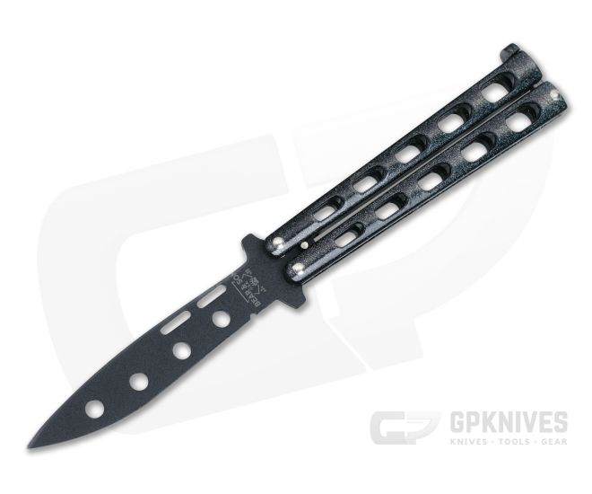 Bear and Son Butterfly Trainer Galaxy Aluminum Handle Black Coated Drop Point 115GXTR - BS-115GXTR