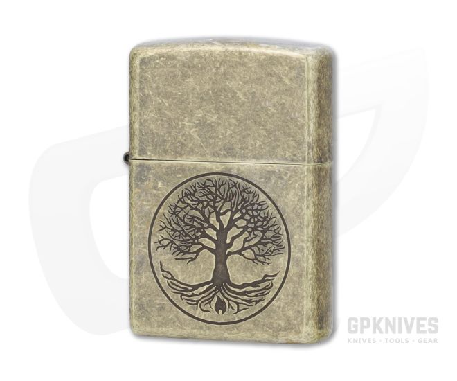 Zippo Windproof Lighter Antique Brass Tree of Life 29149 - ZI-29149