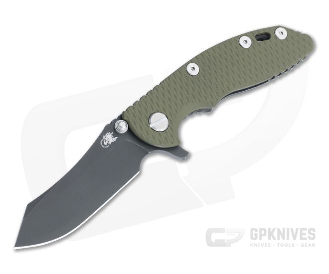 Hinderer XM-18 3" Skinner Battle Black 20CV OD Green G10 Tri-Way Pivot Flipper 1163 - HK-1163